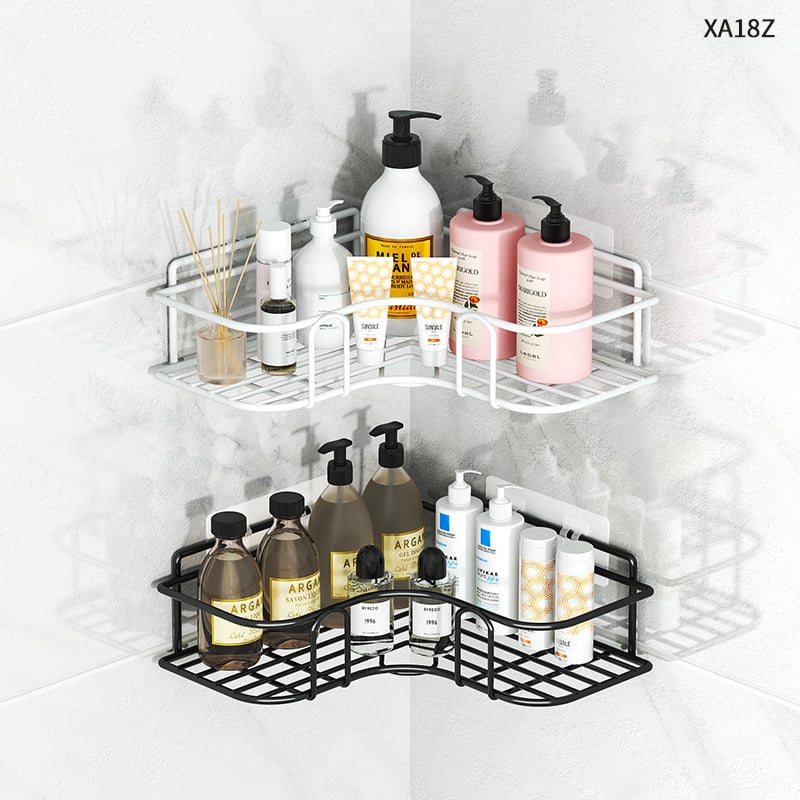 Raft de colț triunghiular pentru baie - fier, finisaj vopsire la cuptor, un singur nivel, capacitate de încărcare: 5