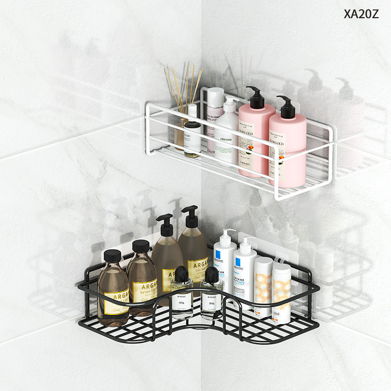 Raft de colț triunghiular pentru baie - fier, finisaj vopsire la cuptor, un singur nivel, capacitate de încărcare: 5