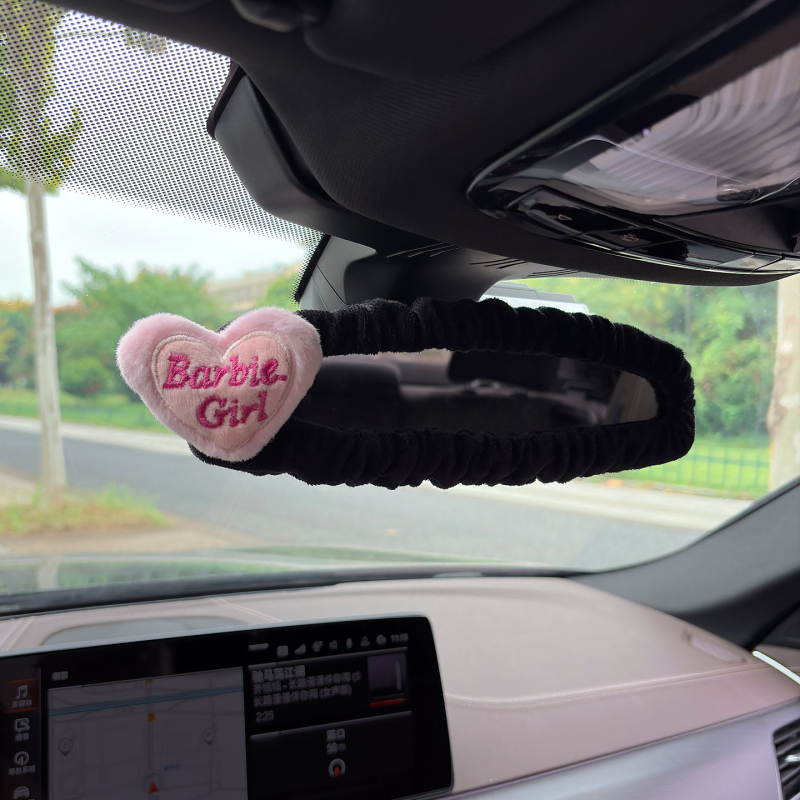 Husa pentru oglinda retrovizoare auto, material pluș, design drăguț cu iepuraș și ursuleț, suport pentru carduri, universal