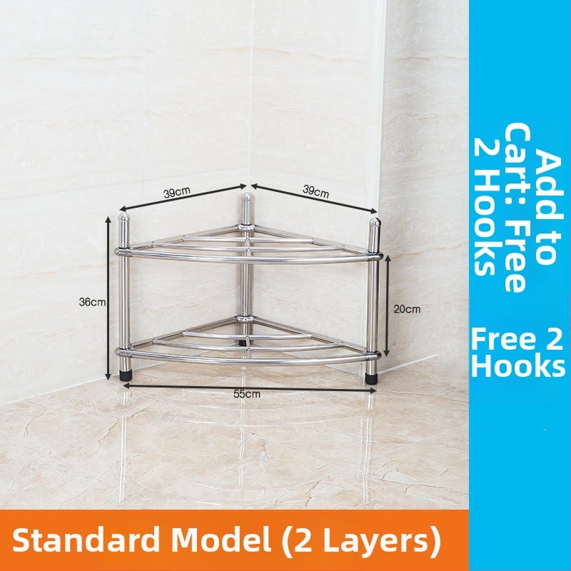 Raft pentru chiuvetă din oțel inoxidabil, organizator de baie pe podea, unic nivel, model 5430, suportă până la 80 kg