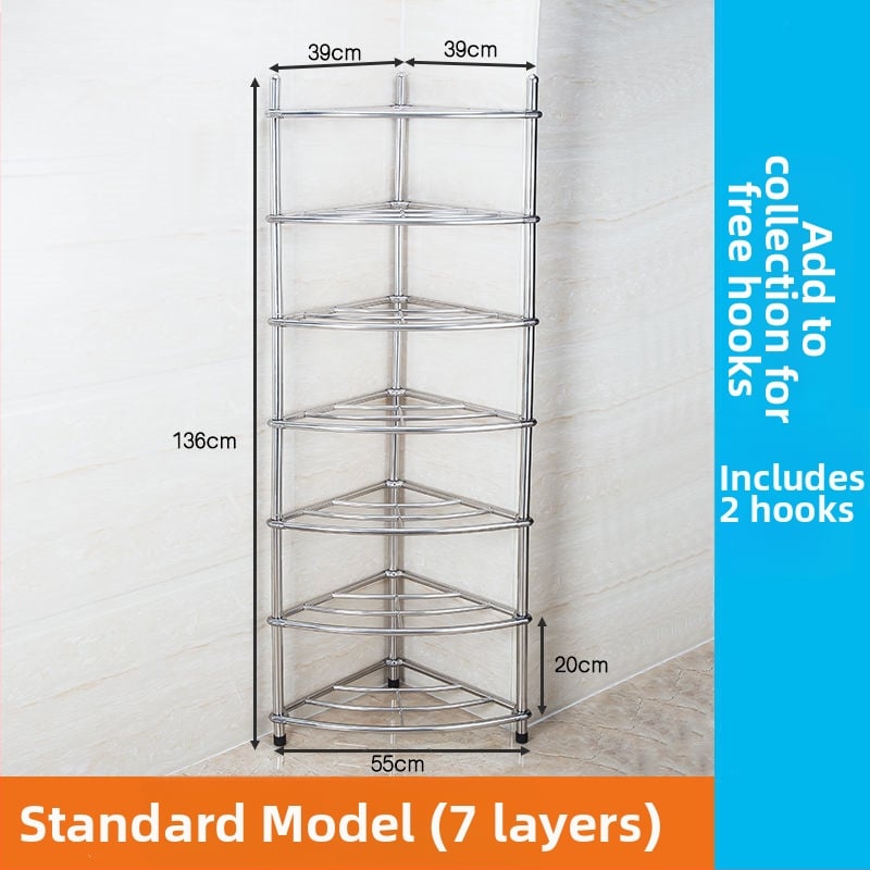 Raft pentru chiuvetă din oțel inoxidabil, organizator de baie pe podea, unic nivel, model 5430, suportă până la 80 kg