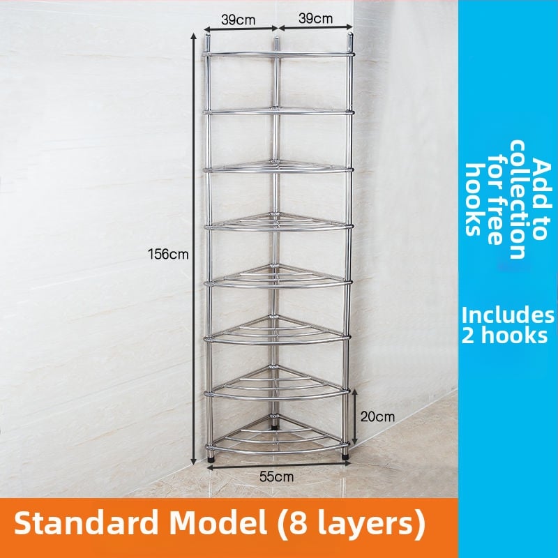 Raft pentru chiuvetă din oțel inoxidabil, organizator de baie pe podea, unic nivel, model 5430, suportă până la 80 kg