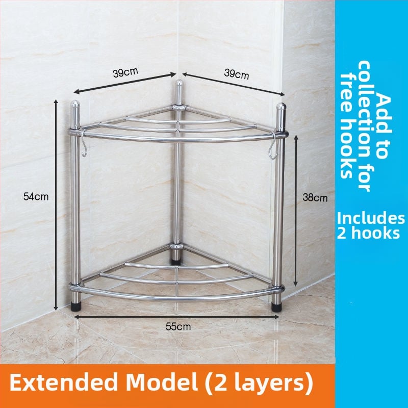 Raft pentru chiuvetă din oțel inoxidabil, organizator de baie pe podea, unic nivel, model 5430, suportă până la 80 kg