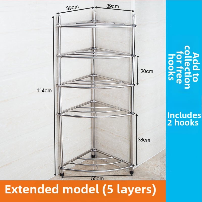 Raft pentru chiuvetă din oțel inoxidabil, organizator de baie pe podea, unic nivel, model 5430, suportă până la 80 kg