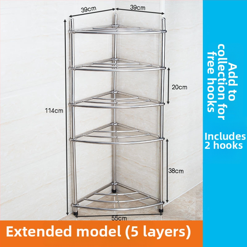 Raft pentru chiuvetă din oțel inoxidabil, organizator de baie pe podea, unic nivel, model 5430, suportă până la 80 kg