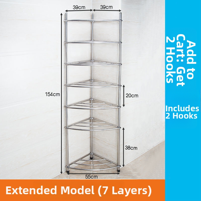 Raft pentru chiuvetă din oțel inoxidabil, organizator de baie pe podea, unic nivel, model 5430, suportă până la 80 kg