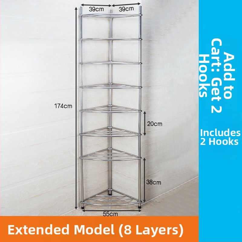 Raft pentru chiuvetă din oțel inoxidabil, organizator de baie pe podea, unic nivel, model 5430, suportă până la 80 kg