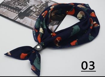 Šal od poliestera i pamuka, karikatura uzorak, super širok, trendovski stil