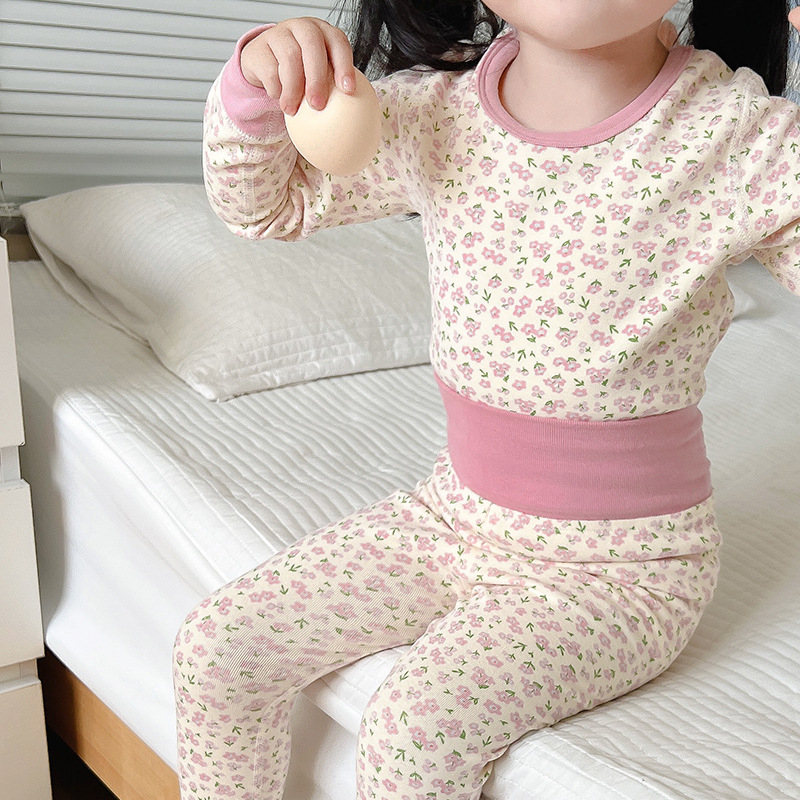 Set termic din bumbac pentru iarnă, model desen animat, 96–100% bumbac, gros, menține căldura