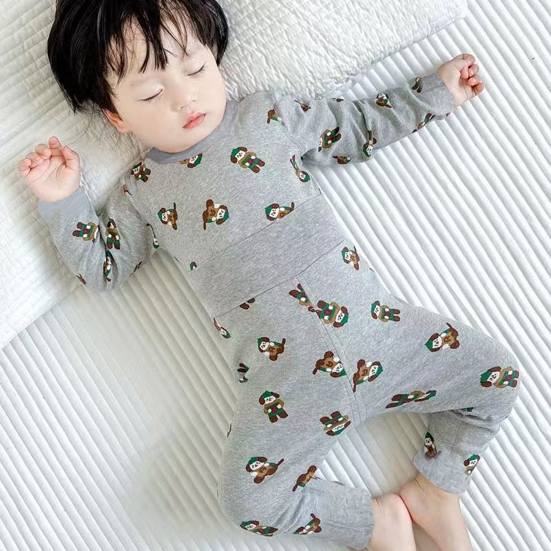 Set termic din bumbac pentru iarnă, model desen animat, 96–100% bumbac, gros, menține căldura