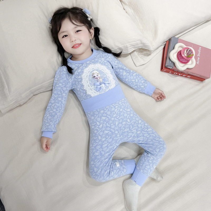 Set termic din bumbac pentru iarnă, model desen animat, 96–100% bumbac, gros, menține căldura