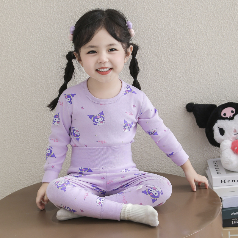 Set termic din bumbac pentru iarnă, model desen animat, 96–100% bumbac, gros, menține căldura