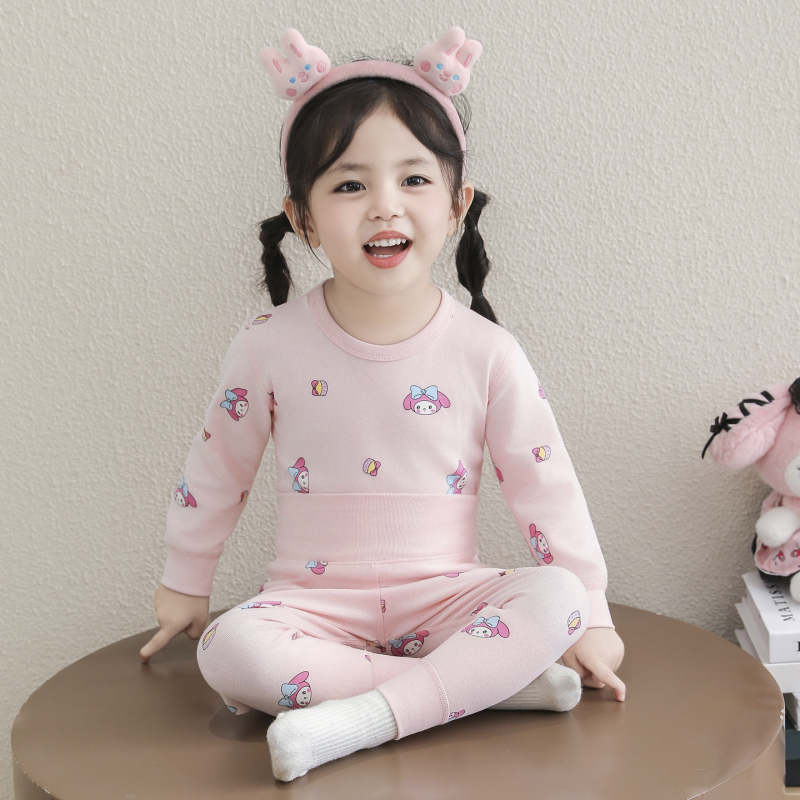 Set termic din bumbac pentru iarnă, model desen animat, 96–100% bumbac, gros, menține căldura