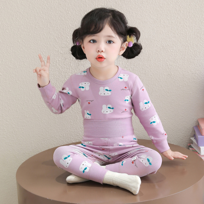 Set termic din bumbac pentru iarnă, model desen animat, 96–100% bumbac, gros, menține căldura