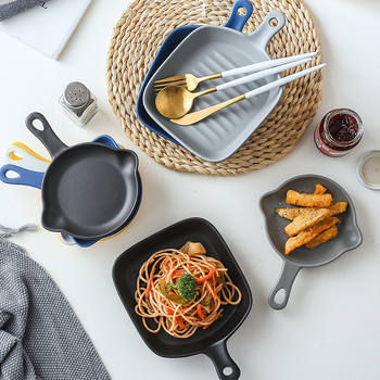 Порцеланова чиния, неправилна форма, японски стил, едноцветна глазура, подходяща за микровълнова