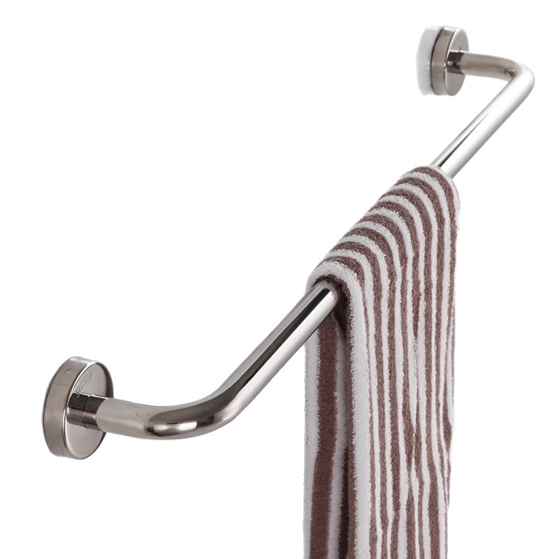 Неръждаем стоманен държач за кърпи с една пръчка | Без пробиване | Баня | Полирана повърхност | Модерен стил | Многофункционален