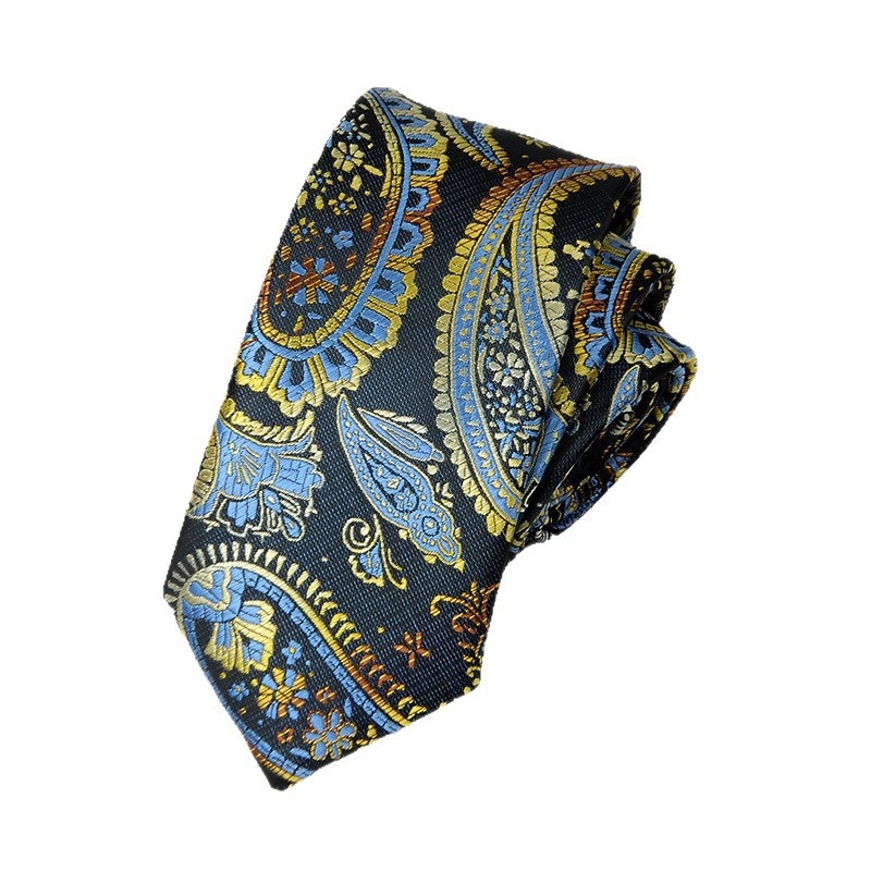 Set trei piese pentru bărbați, pentru afaceri: cravată, papion, batistă în model Paisley Jacquard