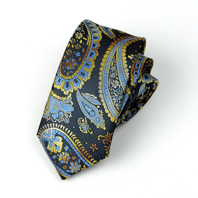 Set trei piese pentru bărbați, pentru afaceri: cravată, papion, batistă în model Paisley Jacquard