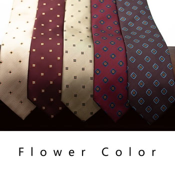 Formalni set kravata, mašna i džepna marama - širina 8,5 cm, jacquard, cvjetni uzorak, poliester
