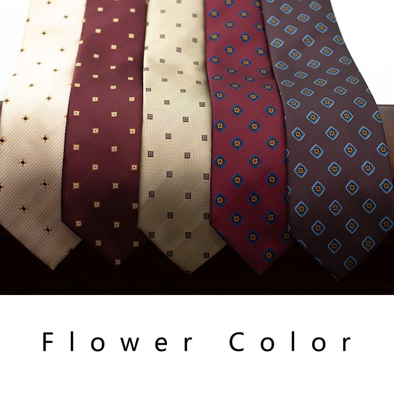 Formalni set kravata, mašna i džepna marama - širina 8,5 cm, jacquard, cvjetni uzorak, poliester