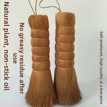 Kokoso palmos indų plovimo šepetėlis neprilimpančioms keptuvėms su vidutinio kietumo šerelėmis