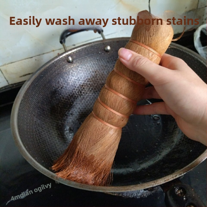 Kokospalmas trauku mazgāšanas suka nepieķojošām pannām ar vidēji stingrām šķiedrām