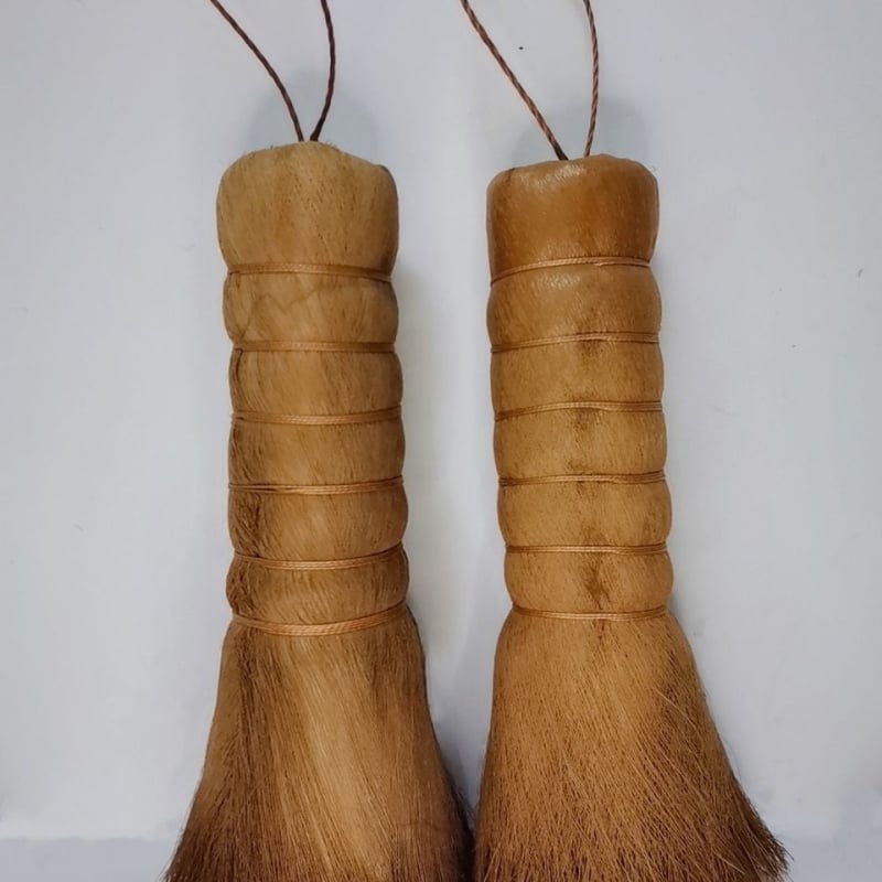 Kokoso palmos indų plovimo šepetėlis neprilimpančioms keptuvėms su vidutinio kietumo šerelėmis