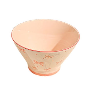 Bol ceramic pentru orez cu model desen animat, stil drăguț, formă rotundă, sub glazură, potrivit pentru microunde