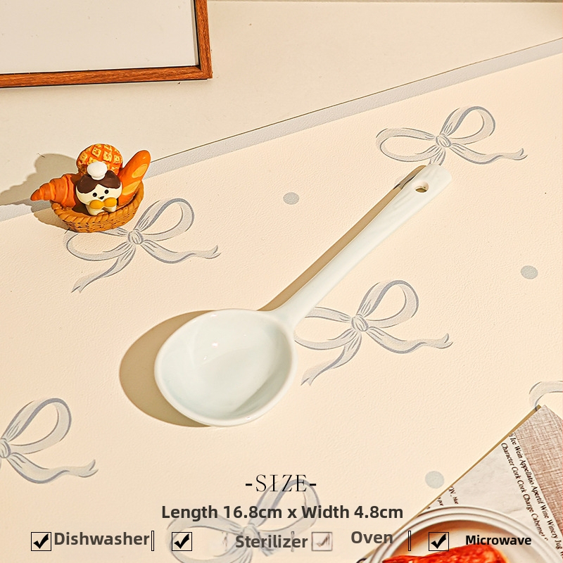 Bol ceramic pentru orez cu model desen animat, stil drăguț, formă rotundă, sub glazură, potrivit pentru microunde