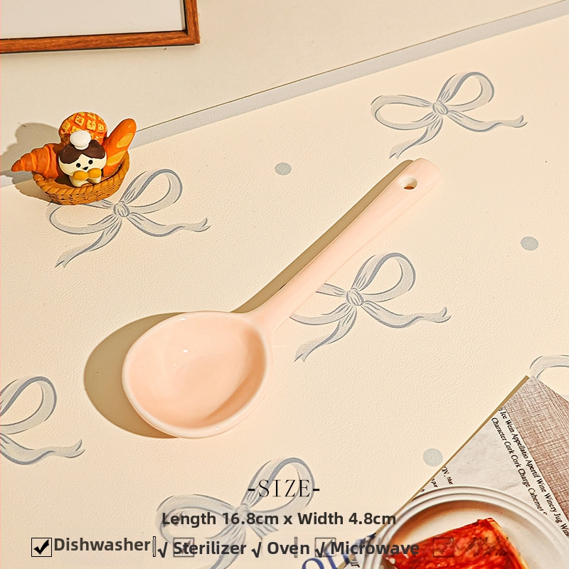 Bol ceramic pentru orez cu model desen animat, stil drăguț, formă rotundă, sub glazură, potrivit pentru microunde