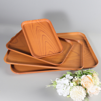 Ορθογώνιος δίσκος από μελαμίνη για ξενοδοχεία και ενοικιαζόμενα δωμάτια – προσαρμόσιμος με εκτύπωση λογότυπου, δυνατότητα ιδιωτικής ετικέτας, μοντέρνος μινιμαλιστικός σχεδιασμός