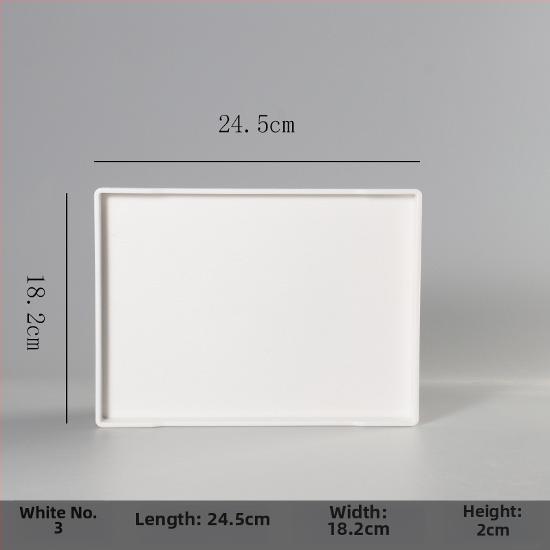 Ορθογώνιος δίσκος από μελαμίνη για ξενοδοχεία και ενοικιαζόμενα δωμάτια – προσαρμόσιμος με εκτύπωση λογότυπου, δυνατότητα ιδιωτικής ετικέτας, μοντέρνος μινιμαλιστικός σχεδιασμός