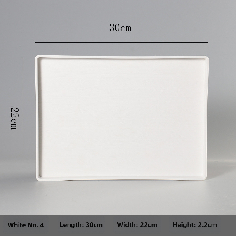 Ορθογώνιος δίσκος από μελαμίνη για ξενοδοχεία και ενοικιαζόμενα δωμάτια – προσαρμόσιμος με εκτύπωση λογότυπου, δυνατότητα ιδιωτικής ετικέτας, μοντέρνος μινιμαλιστικός σχεδιασμός