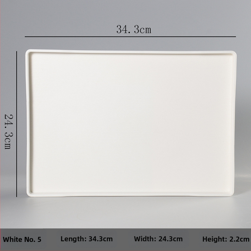 Ορθογώνιος δίσκος από μελαμίνη για ξενοδοχεία και ενοικιαζόμενα δωμάτια – προσαρμόσιμος με εκτύπωση λογότυπου, δυνατότητα ιδιωτικής ετικέτας, μοντέρνος μινιμαλιστικός σχεδιασμός