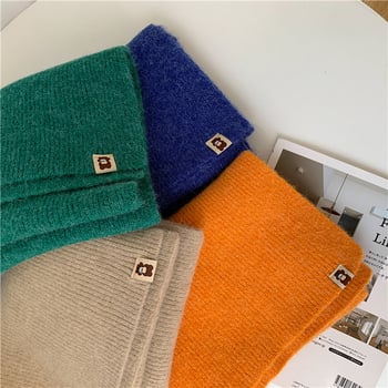 Шал – корейски стил, едноцветен плетен, топъл за зима за възрастни (Материал: акрилно влакно; Съдържание: 31–50%; Функция: поддържа топло; Сезон: зима; Стил: свеж и сладък)