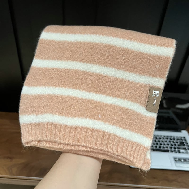 Шал – корейски стил, едноцветен плетен, топъл за зима за възрастни (Материал: акрилно влакно; Съдържание: 31–50%; Функция: поддържа топло; Сезон: зима; Стил: свеж и сладък)