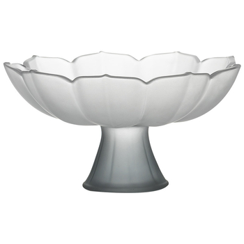 YOGEHOME γυάλινο πιάτο φρούτων με μοτίβο λωτού και υψηλό πόδι, Νέος Κινέζικος Στυλ επιδόρπιο πιάτο, 2024 έκδοση