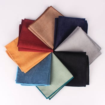 Unisex τετράγωνο μαντήλι για την τσέπη από σουέδ, μονόχρωμο, βαμμένο, επίσημο στυλ