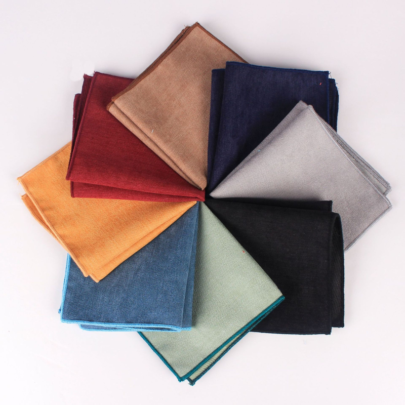Unisex τετράγωνο μαντήλι για την τσέπη από σουέδ, μονόχρωμο, βαμμένο, επίσημο στυλ