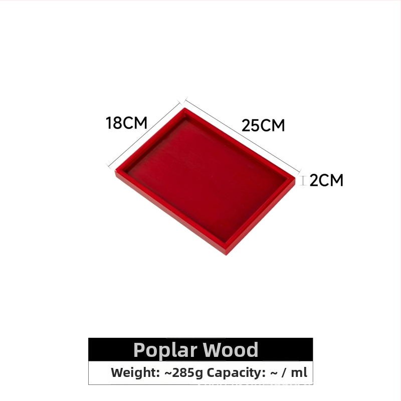 Дървен кръгъл поднос за чай с символа на щастието, едноцветен, пасторален стил, глянцирана повърхност