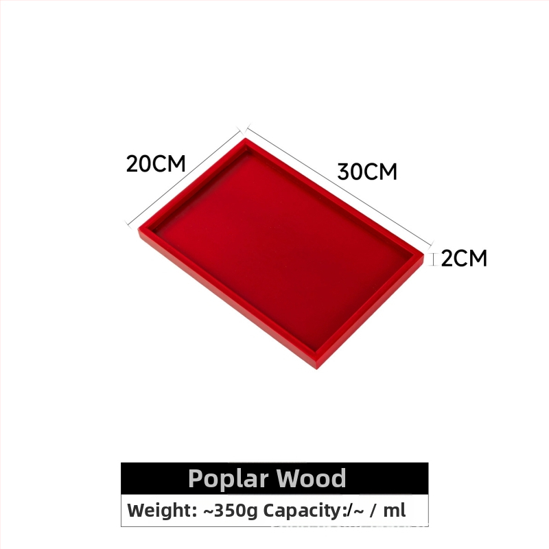 Дървен кръгъл поднос за чай с символа на щастието, едноцветен, пасторален стил, глянцирана повърхност