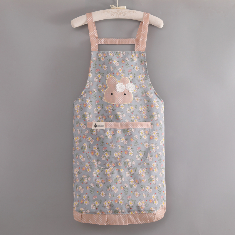 Престилка без ръкави с дантелен кант, памук със слуб текстура, двойни презрамки, устойчив на петна, модерен минимализъм