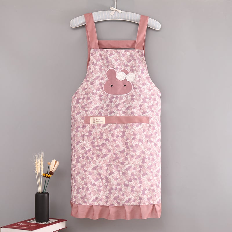 Престилка без ръкави с дантелен кант, памук със слуб текстура, двойни презрамки, устойчив на петна, модерен минимализъм