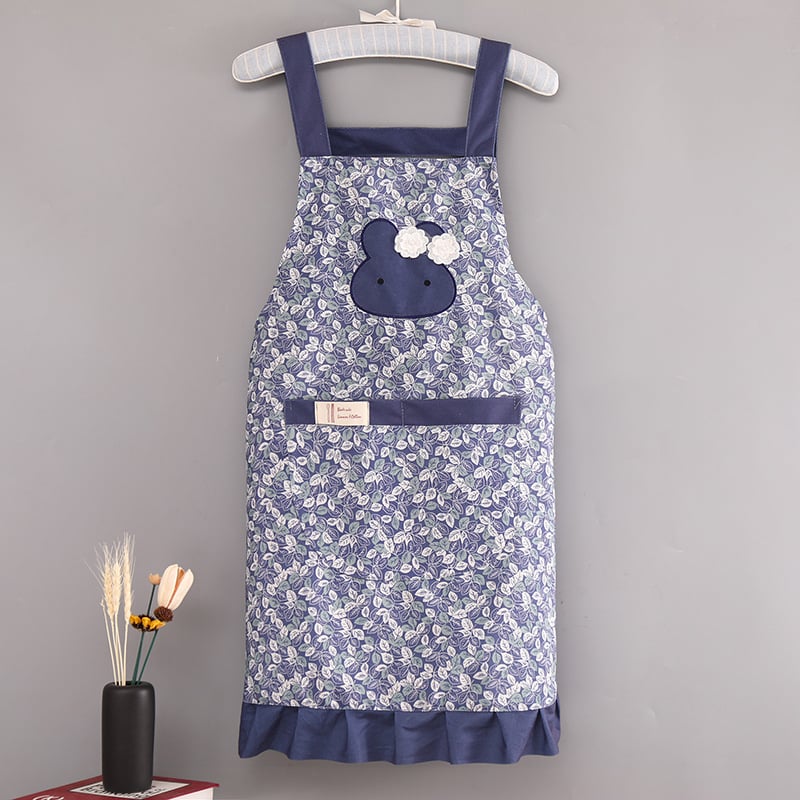 Престилка без ръкави с дантелен кант, памук със слуб текстура, двойни презрамки, устойчив на петна, модерен минимализъм