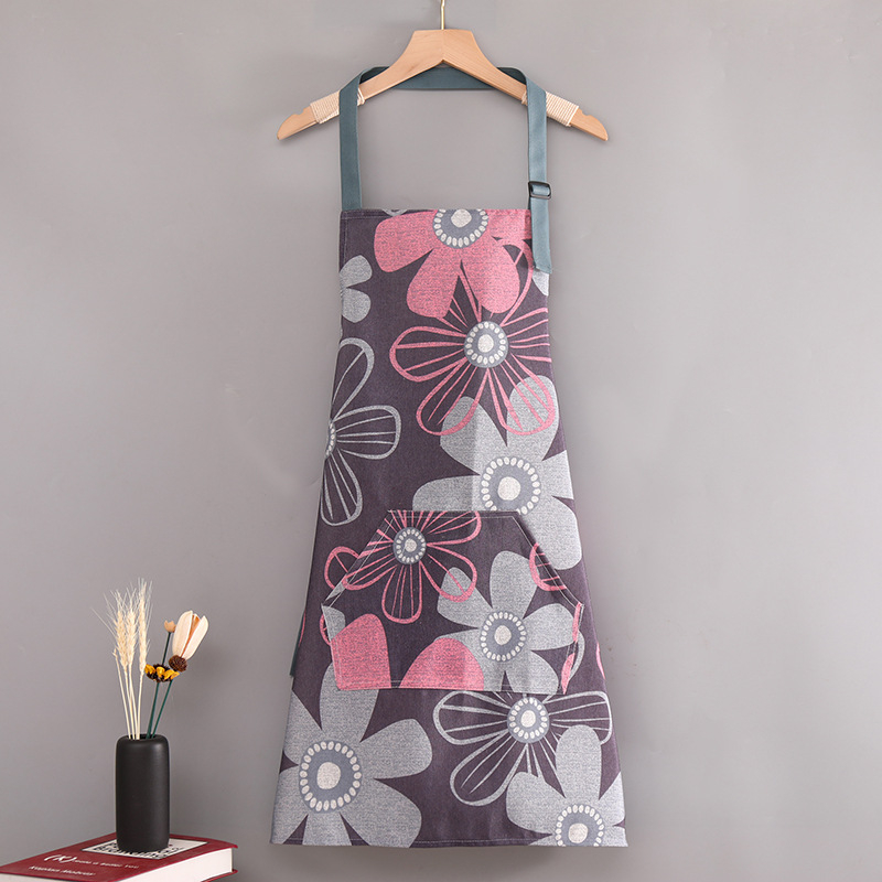 Престилка без ръкави с дантелен кант, памук със слуб текстура, двойни презрамки, устойчив на петна, модерен минимализъм