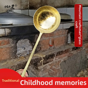 Lingură de cupru, stil modern simplu, pentru adulți, model monocrom, tacâmuri de bucătărie Copper Craftsman