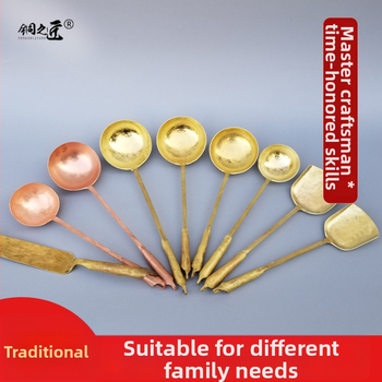 Lingură de cupru, stil modern simplu, pentru adulți, model monocrom, tacâmuri de bucătărie Copper Craftsman