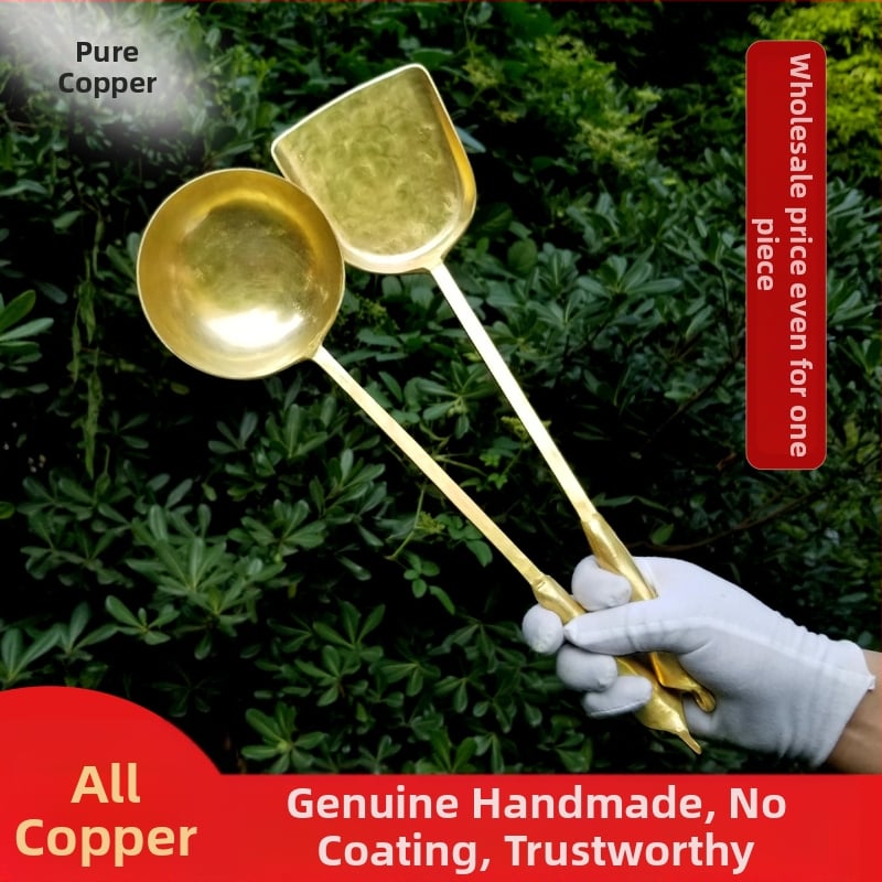 Lingură de cupru, stil modern simplu, pentru adulți, model monocrom, tacâmuri de bucătărie Copper Craftsman