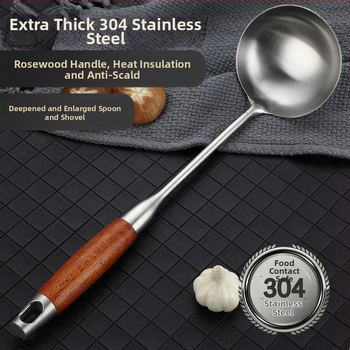 Nerūsējošā tērauda zupes karote ar garu kātiņu paredzēta zupas un putras pasniegšanai