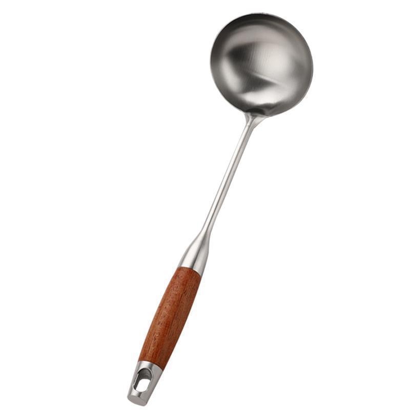 Nerūsējošā tērauda zupes karote ar garu kātiņu paredzēta zupas un putras pasniegšanai